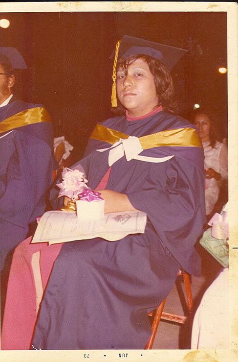Alma Rosa Hernandez Molina in Piedras Negras at her graduation ceromony in 1971